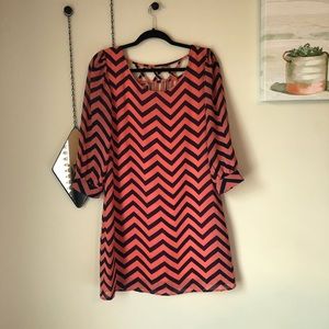 Pink chevron dress